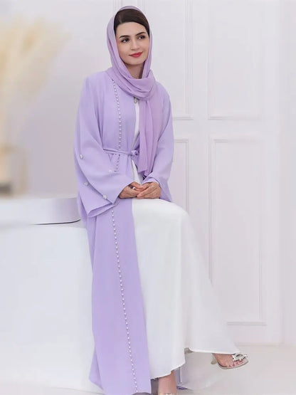 Ramadan Open Muslim Kimono Abaya Dubai Turkey Islam Arabic Abayas For Women Hijab Dress Kebaya Robe Femme Musulmane Kaftans
