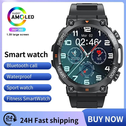 LOPOM Military Smart Watch Men Sports Electronics Smartwatch Women Fitness Tracker 1.39'' K56 PRO 2024 Bluetooth Call Waterproof