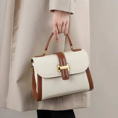 Hifashion 100% Cowhide Genuine Leather Handbags For Women 2024 Trend Vintage Designer Wide Strap Ladies Shoulder Crossbody Bags