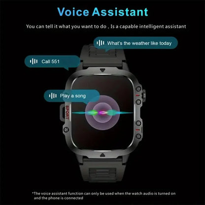 2024 Men's Smart Watch Bluetooth Call AI Voice 100+ Sport Modes 420mAh Big Battery Sports Waterproof Smart Watch for Android IOS