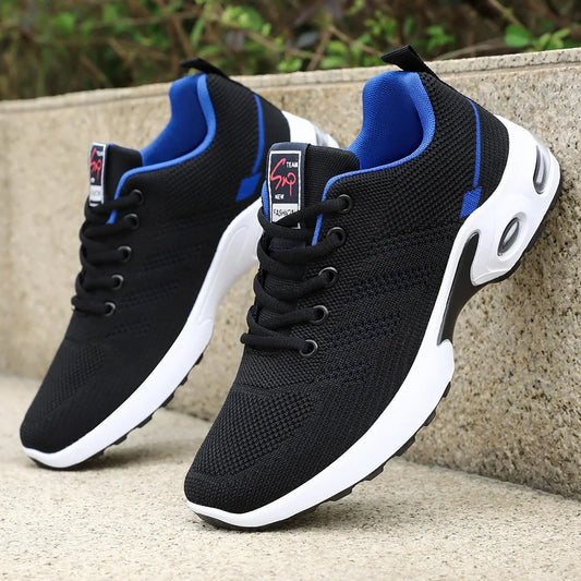 2024 Men's Shoes Spring fashion 2024 lace-up Soft sole sports single shoes flying woven Casual style men's Running shoes sneaker
