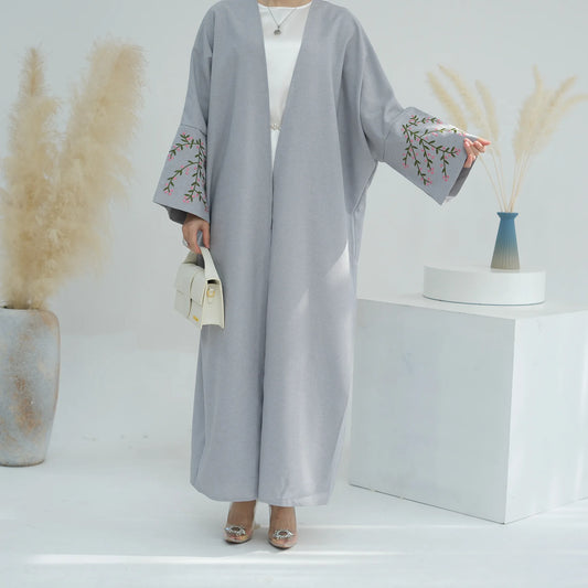 Robe Dubai Embroidery Flower Elegant Abaya 2024 Luxury Kimono Muslim Kaftan Modest Dresses for Women Islam Kebaya Cardigan