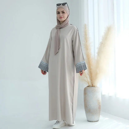2024 Ramadan Keffiyeh Abaya Robe Kimono Palestinian Muslim Abayas Women Dubai Islam Bat Sleeve Long Dress Contrast Smock Kaftan