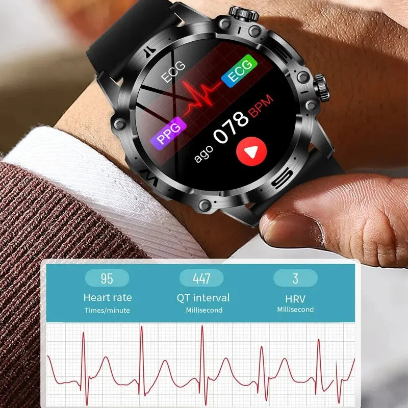LOPOM ET482 Smartwatch Men ECG+PPG Fitness Tracker Health Monitoring 2024 Smart Watch Women Waterproof Bracelet Voice Assistant