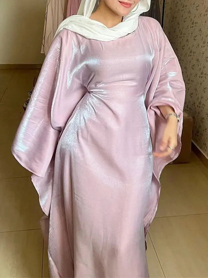 Ramadan Eid Satin Abaya Turkey Islam Muslim Maxi Dress Prayer Clothes Women Kaftan Kebaya Caftan Marocain Robe Femme Musulmane