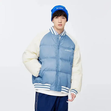 Semir Down Jacket Men Oversize College Style Baseball Collar Jacket 2022 Winter New Sports Raglan Top Coat