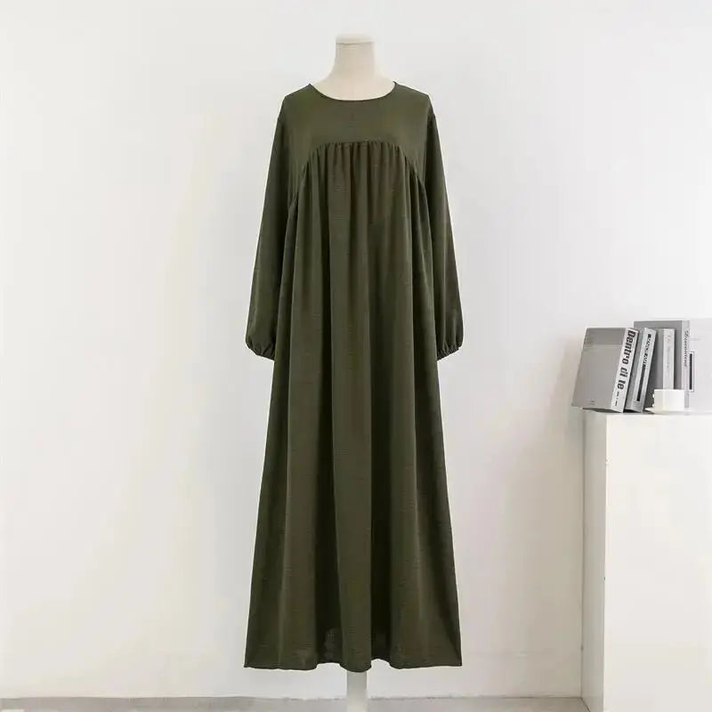 Spirng Autumn Full Sleeve Casual Plus Size Dress Women Loose Maxi Dresses Female Oversize Long Dresses Vestidoes Fit 120KG - haalish