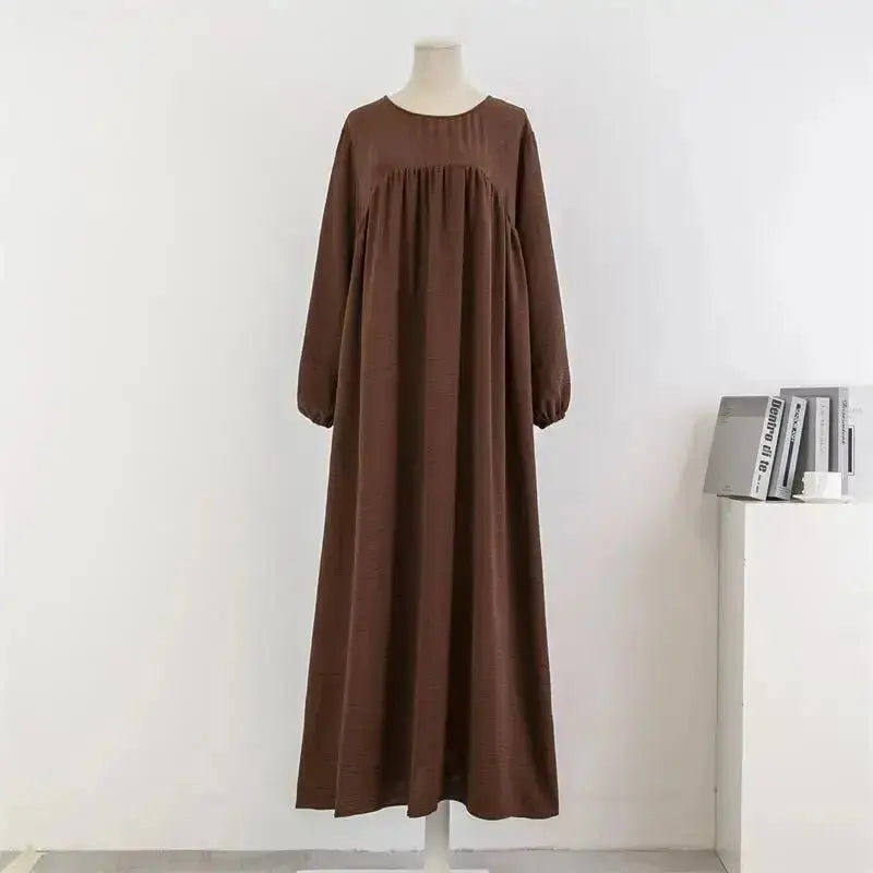 Spirng Autumn Full Sleeve Casual Plus Size Dress Women Loose Maxi Dresses Female Oversize Long Dresses Vestidoes Fit 120KG - haalish