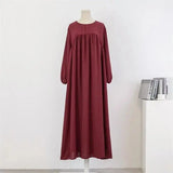 Spirng Autumn Full Sleeve Casual Plus Size Dress Women Loose Maxi Dresses Female Oversize Long Dresses Vestidoes Fit 120KG