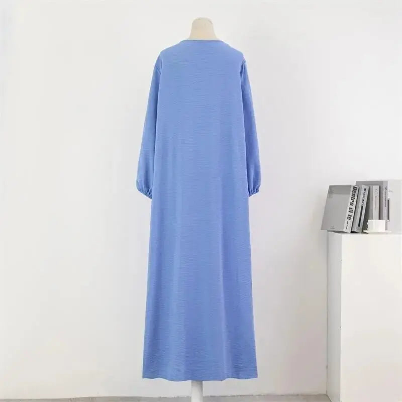 Spirng Autumn Full Sleeve Casual Plus Size Dress Women Loose Maxi Dresses Female Oversize Long Dresses Vestidoes Fit 120KG - haalish