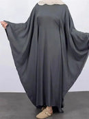 Summer Soft Crepe Like Linen Khimar Butterfly Batwing Abaya Dubai Luxury 2024 Islam Muslim Kaftan Modest Dress For Women Kebaya - haalish