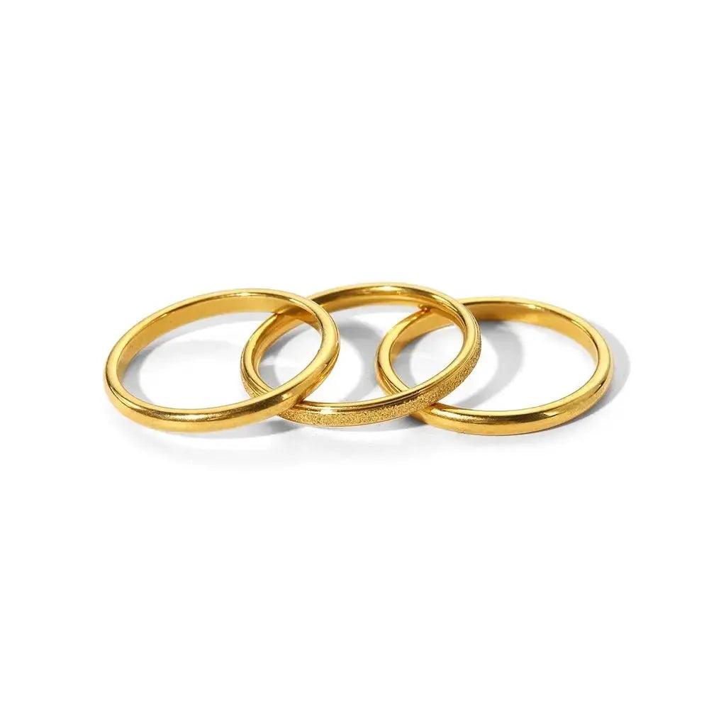 Tarnish Free Dainty Rings Stainless Steel 18K Gold Plated  Knuckle Rings For Lady waterproof Minimalist Gold Rings For Women - haalish