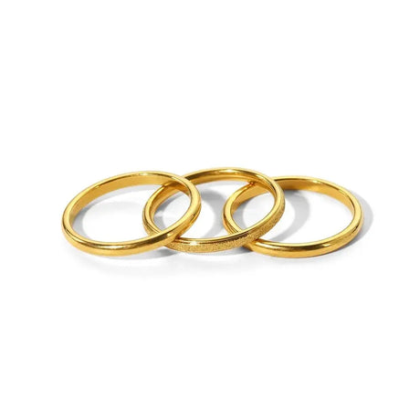 Tarnish Free Dainty Rings Stainless Steel 18K Gold Plated  Knuckle Rings For Lady waterproof Minimalist Gold Rings For Women