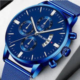 Top New Men Calendar Watches Mens Stainless Steel Mesh Watch Men Business Casual Quartz Watch Relogio Masculino Male Wristwatch