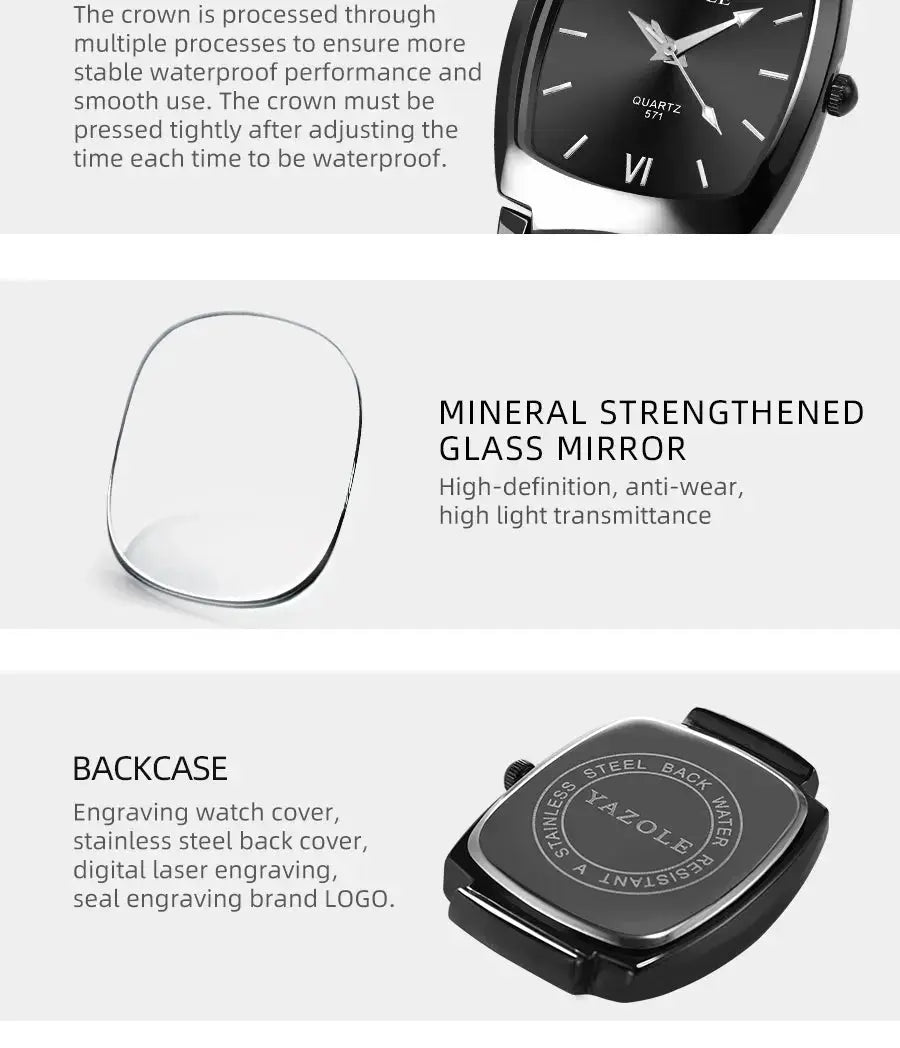 UTHAI L40 Men's Watch Light Luxury Tungsten Steel Glow Waterproof Clock Couple Watches Women's Fashion Quartz Wristwatch Gift - haalish