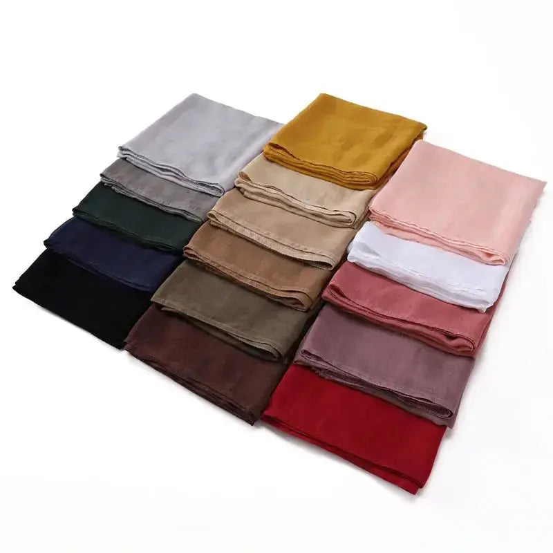 Women Big Size Plain Solid Cotton Rayon Hijab Scarf Lady High Quality Wraps and Shawls Musulman Headband Islamic Turban 180*95Cm