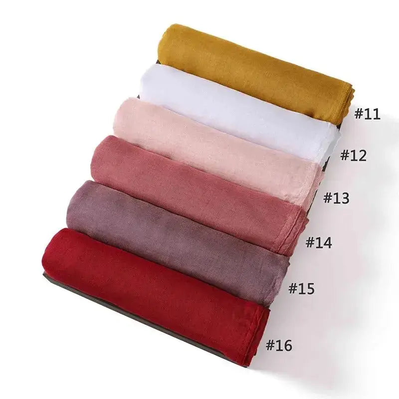 Women Big Size Plain Solid Cotton Rayon Hijab Scarf Lady High Quality Wraps and Shawls Musulman Headband Islamic Turban 180*95Cm - haalish