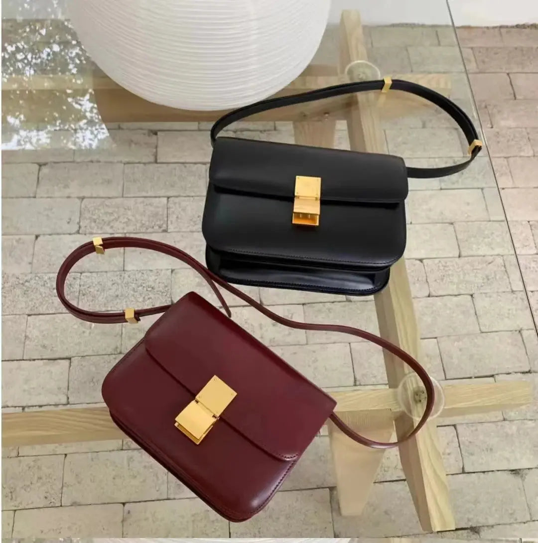 Women’s Genuine Leather Shoulder Bag 2022 Trend Brand Small Square Bags Luxury Designer Handbag Fashion Messenger BagsTofu Bags - haalish