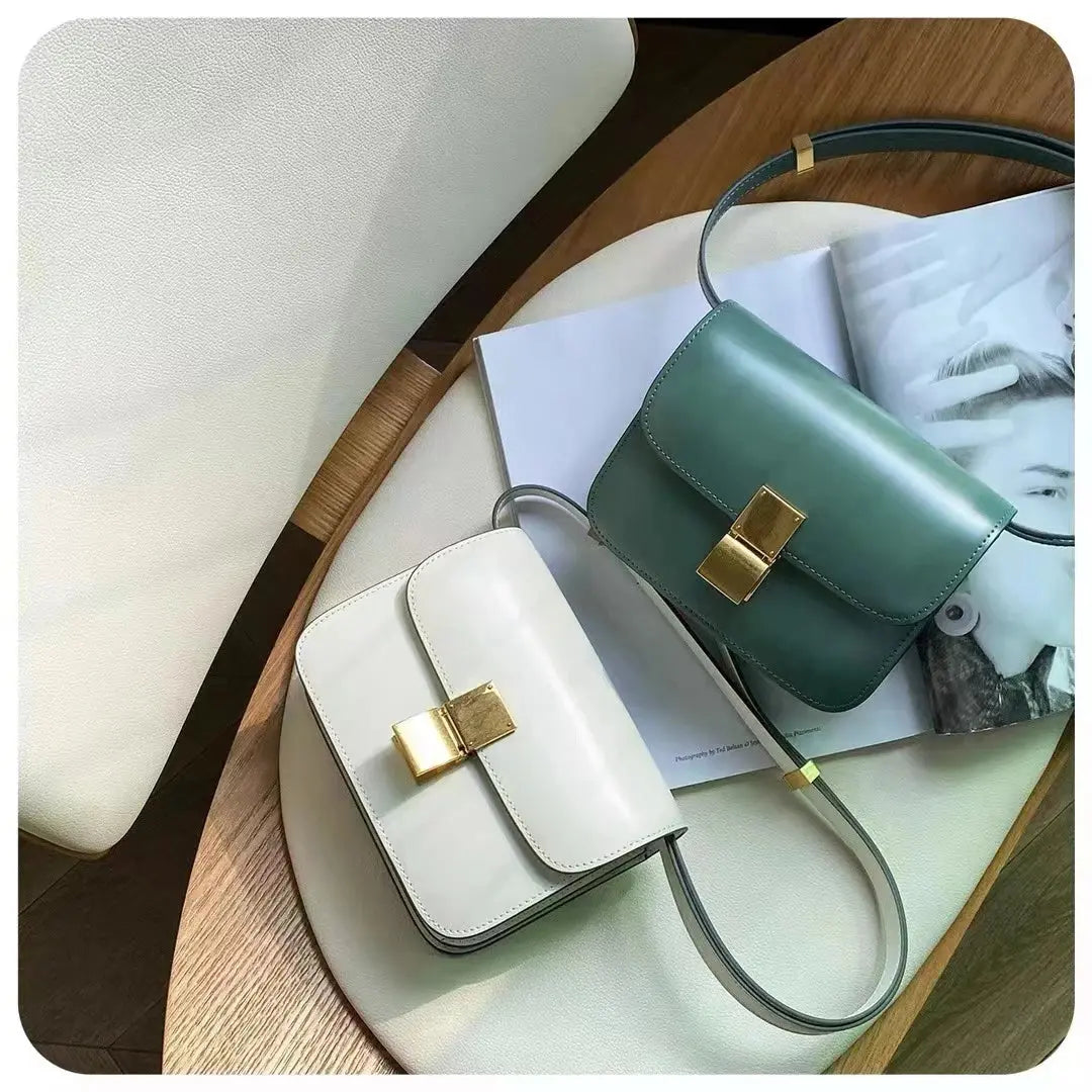 Women’s Genuine Leather Shoulder Bag 2022 Trend Brand Small Square Bags Luxury Designer Handbag Fashion Messenger BagsTofu Bags - haalish