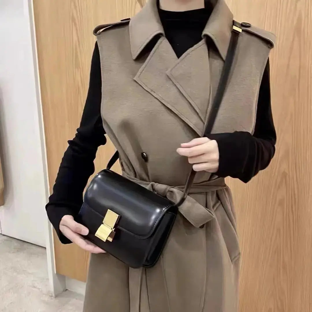 Women’s Genuine Leather Shoulder Bag 2022 Trend Brand Small Square Bags Luxury Designer Handbag Fashion Messenger BagsTofu Bags - haalish