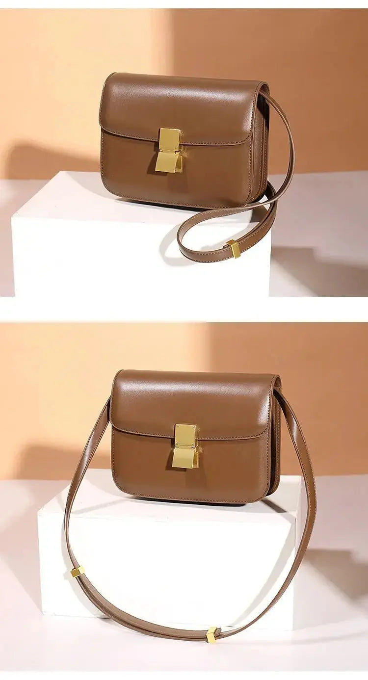 Women’s Genuine Leather Shoulder Bag 2022 Trend Brand Small Square Bags Luxury Designer Handbag Fashion Messenger BagsTofu Bags