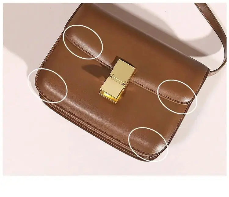 Women’s Genuine Leather Shoulder Bag Trend Brand Small Square Bags Luxury Designer Handbags Fashion Messenger BagsTofu Bags 2023