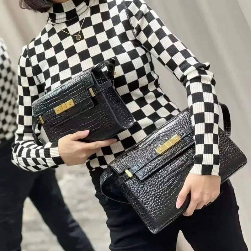 Women's Luxury Designer Handbag Fashion Underarm Bag Top Quality Real Leather Crossbody Shoulder Large Capacity Square Bag - haalish