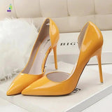 Yellow Stiletto High Heels - Sexy Office Pumps