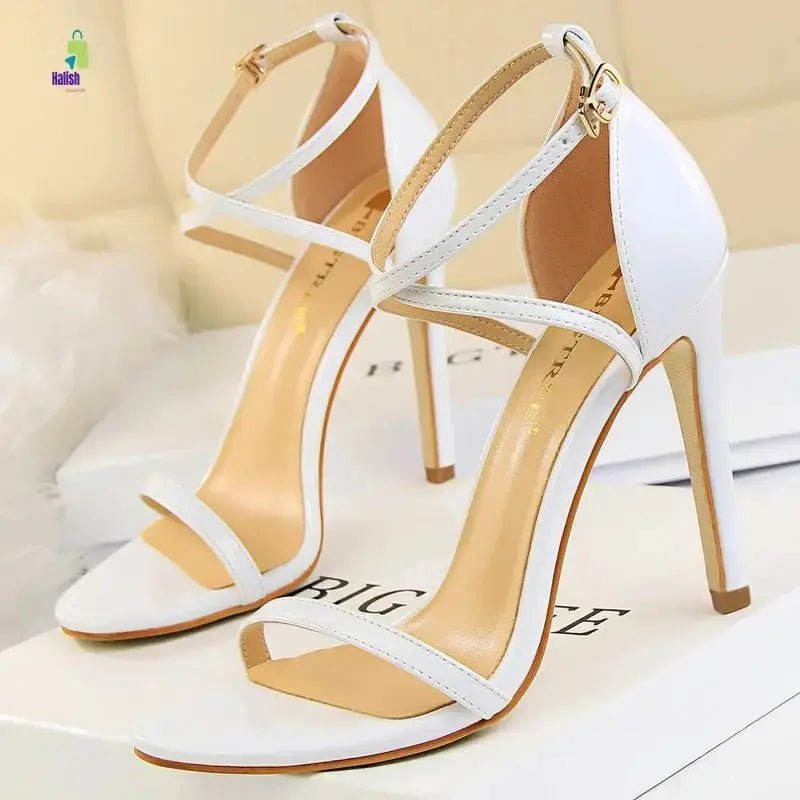 BIGTREE Shoes Buckle Strap High Heels - haalish