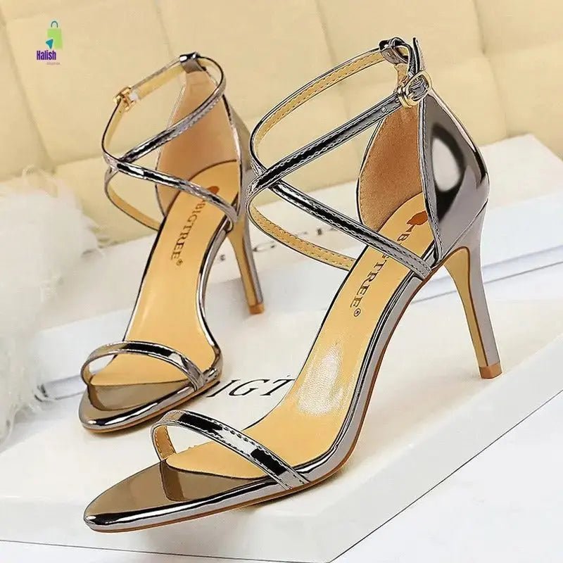 BIGTREE Shoes Buckle Strap High Heels - haalish