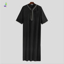 Men's Casual Arab Robe with Stand Collar - haalish