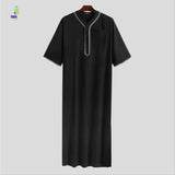 Men's Casual Arab Robe with Stand Collar - haalish