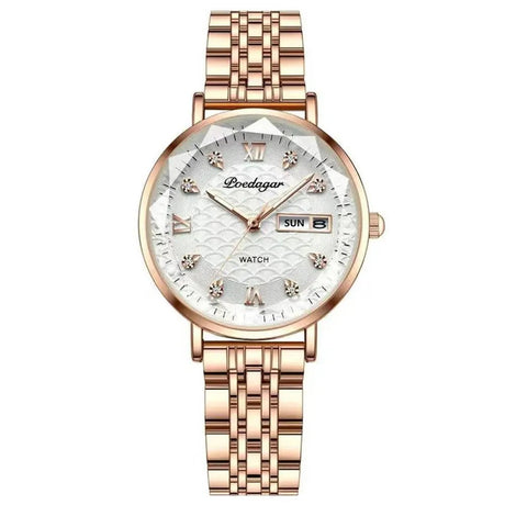 POEDAGAR Watch Women New Fashion Luxury Stainless Steel Wristwatch Bracelet Simple Rose Gold Waterproof Luminous Ladies Watches - haalish