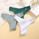 3Pcs/set Women Cotton Brazilian Panties S-XL Waffle Style Underpants Ladies Cotton Underwear Comfortable Soft Female Lingerie