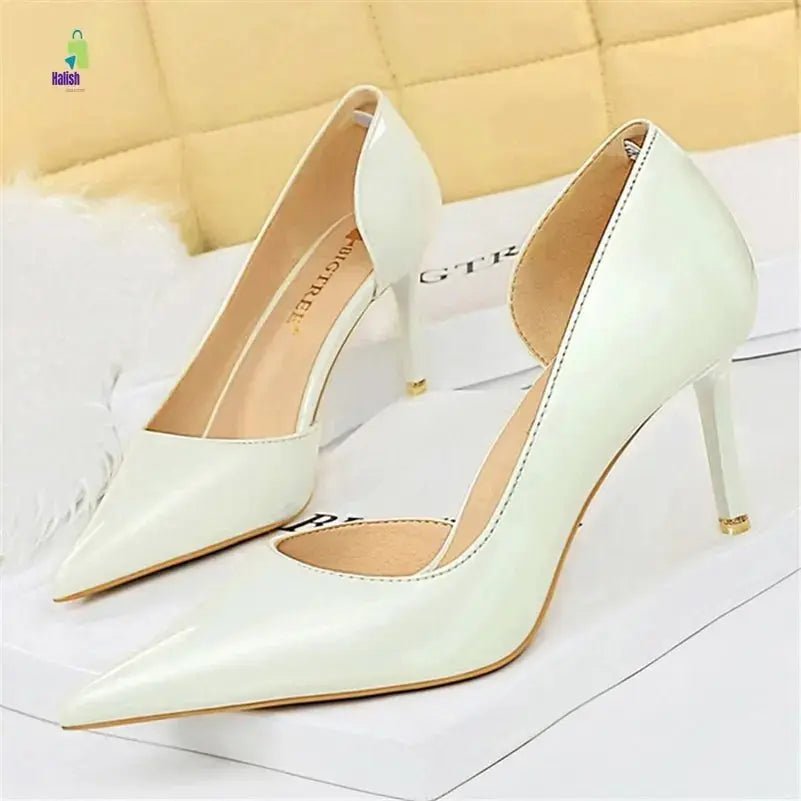 Yellow Stiletto High Heels - Sexy Office Pumps - haalish